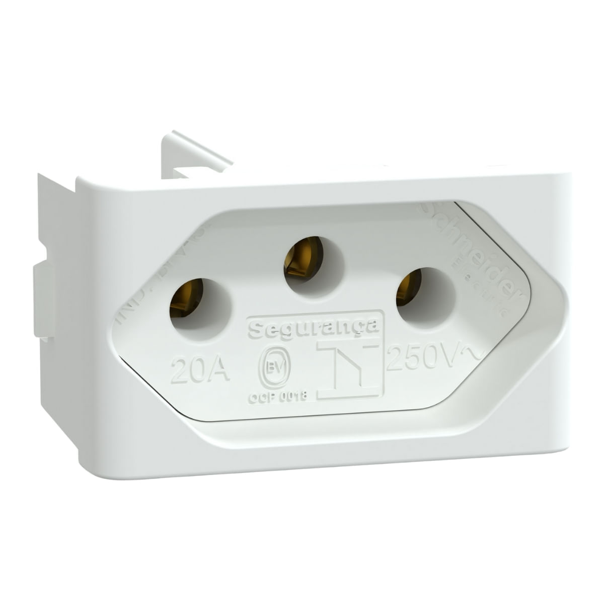 Módulo Tomada 2P+T 20A-250V Pb S401117 Branco Fosco Lunare Up Schneider