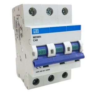 Disjuntor 3P 40A Curva C 3KA 230V MDW-C40-3 10076449 Weg