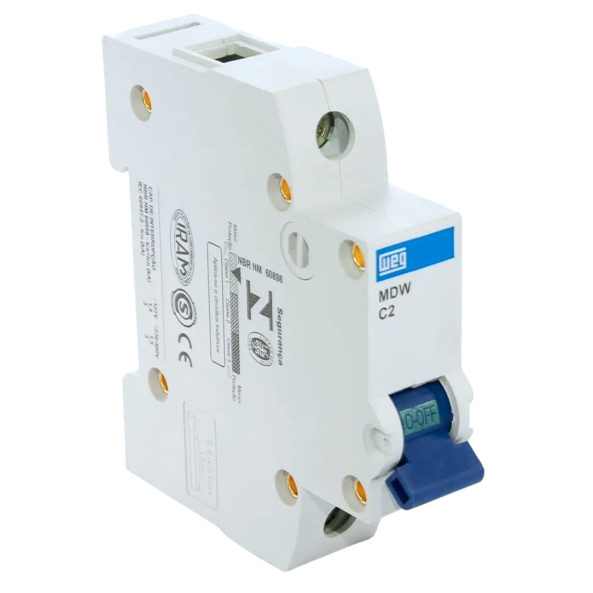 Disjuntor 1P 2A Curva C 3KA 230V MDW-C2-1 10076381 Weg | ANDRA