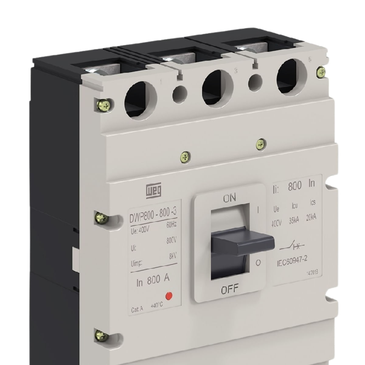 Disjuntor 3P 700A 35KA 380V DWP800L-700-3 14256847 Weg | ANDRA
