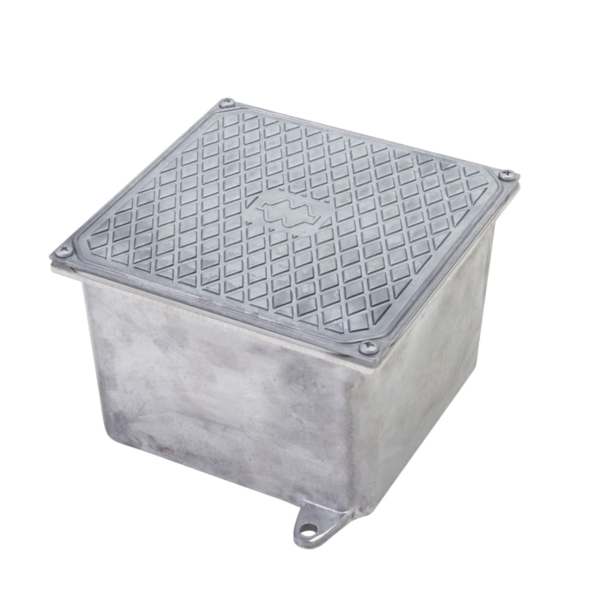 Caixa de Passagem para Piso 200x200x100mm em Alumínio Wetzel