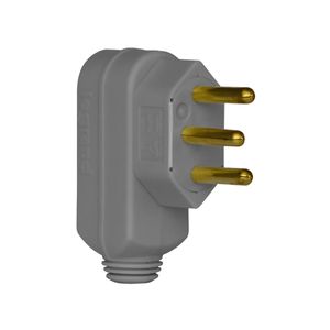 Plugue Macho 2P+T 10A-250V Cinza Saída Lateral 615921 Conecta Pial Legrand