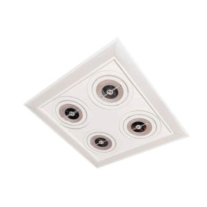 Luminária Embutir Quadrada Com Lampada Decroica + Led 16,4W 3000K Bivolt Branco 19251/23LED3 Usina Design
