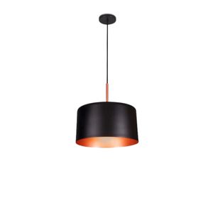 Pendente 1Xe-27 Preto/Cobre Metalico 16310/30 300Mm Mobile Usina Design