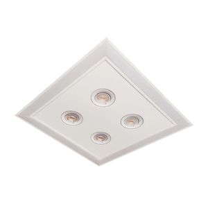 Luminária Embutir Quadrada 4Xdicroica + Led Bivolt Branco 36,6W 3000K 19231/42Led3  Usina Design