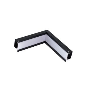 Junção Perfil Embutir Teto Parede 100X100Mm Preto 30032 Garbo Usina Design