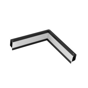 Junção Perfil Embutir Teto Parede 100X100Mm Preto 30672PT Route Usina Design