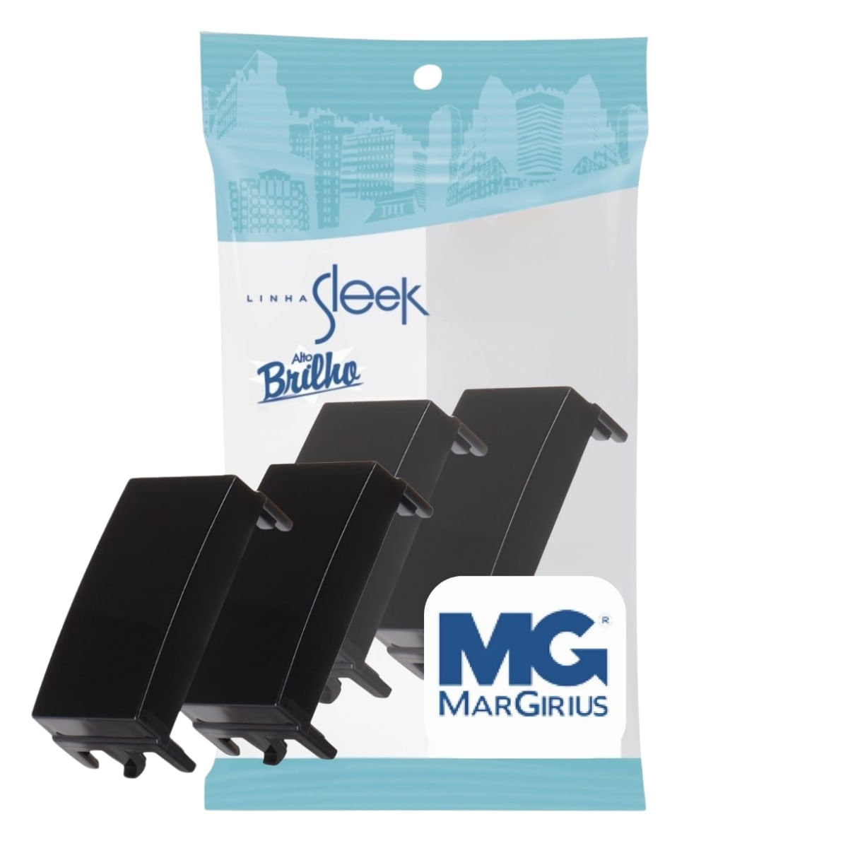 Módulo Cego 16541 Cartela 2 Peças Preto Sleek Margirius Margirius | ANDRA