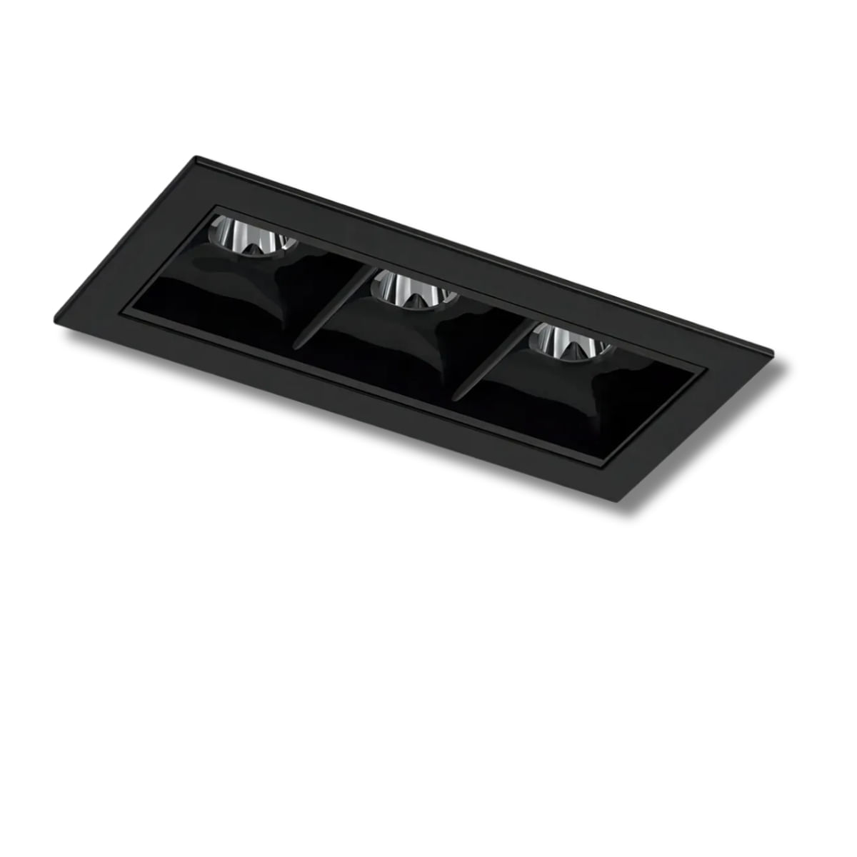 Luminária de Embutir Retangular 7W 2700K Luz Amarela Bivolt Branco/Preto 4992ABSPM Picco Interlight