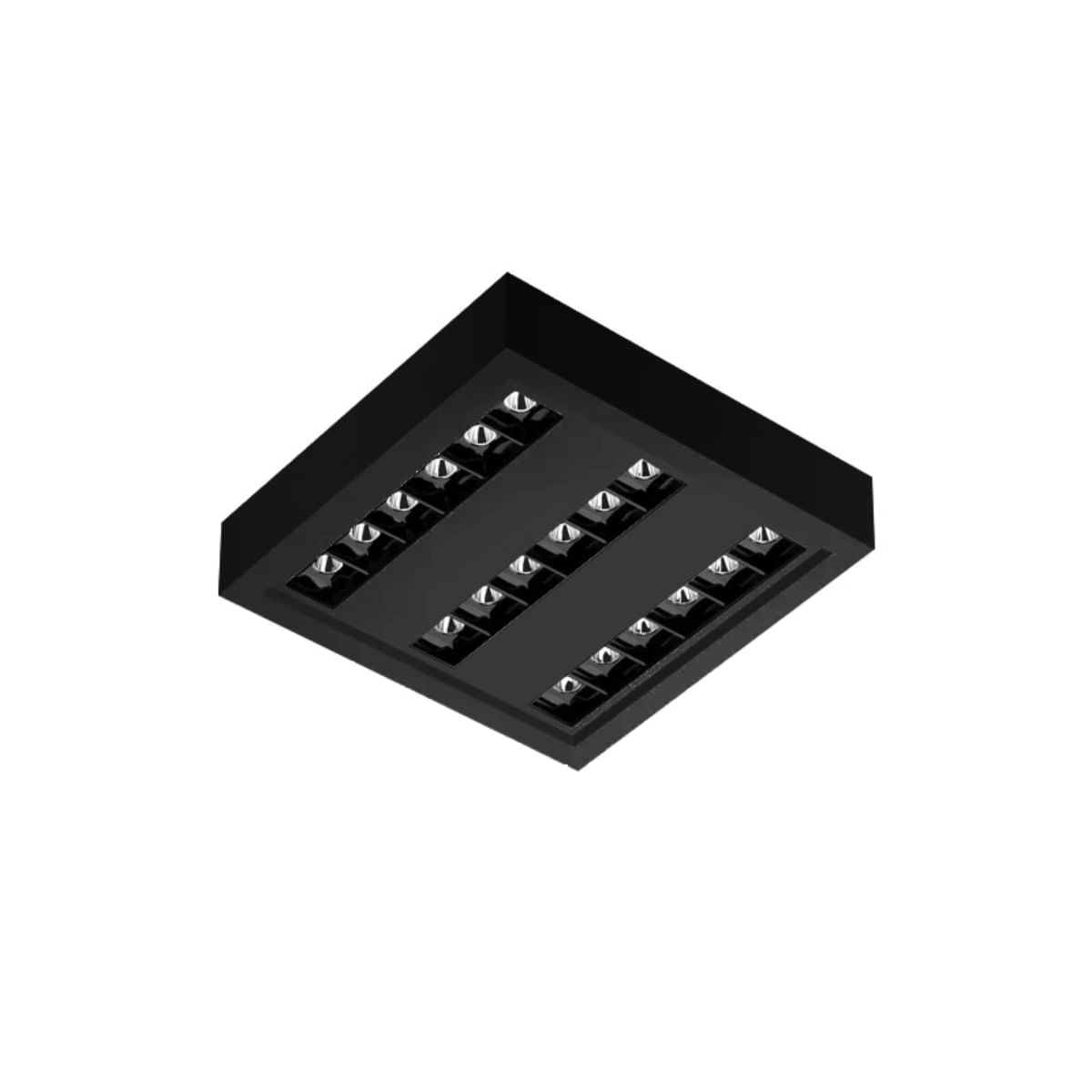 Luminária de Sobrepor Quadrada 20w 2700K Luz Amarela Bivolt Preto