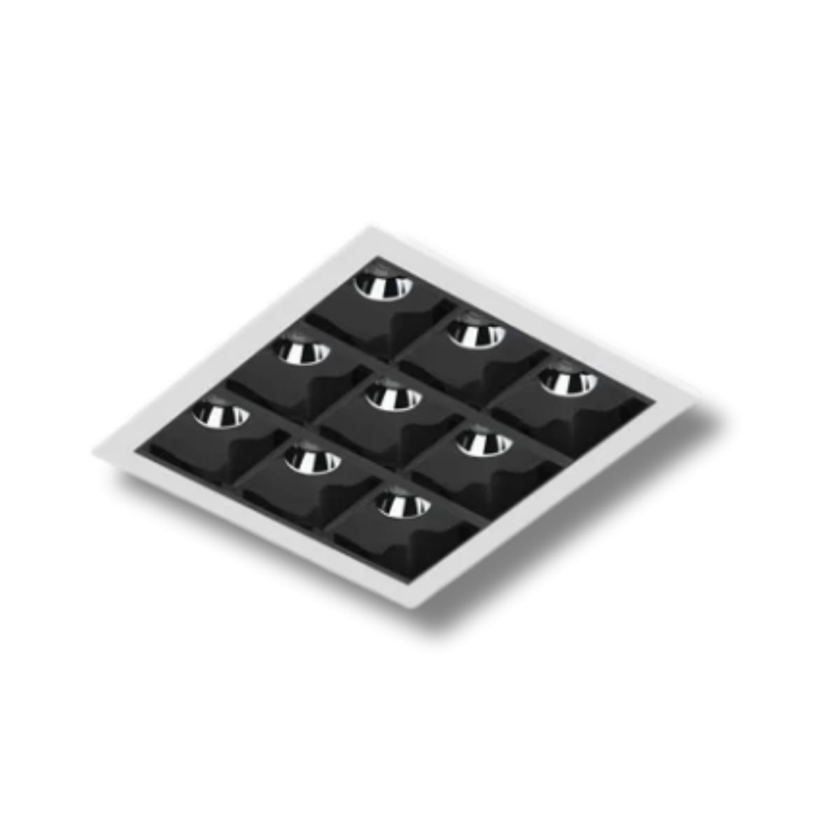 Luminária de Embutir Quadrada 21W 2700K Luz Amarela Bivolt Branco/Preto 4994ABSBM Picco Interlight