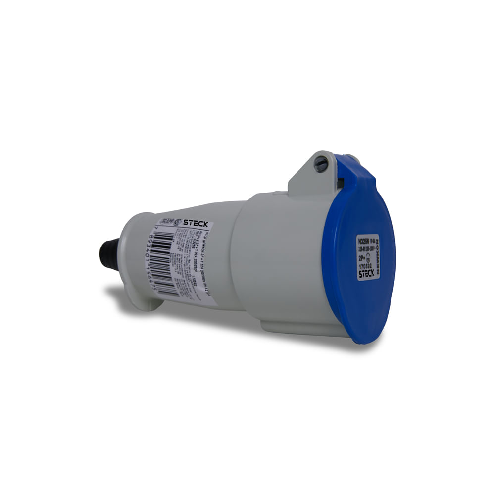 Acoplamento 2P+T 32A 220/240V N-3256 Azul 6H Ip44 Newkon Steck | ANDRA