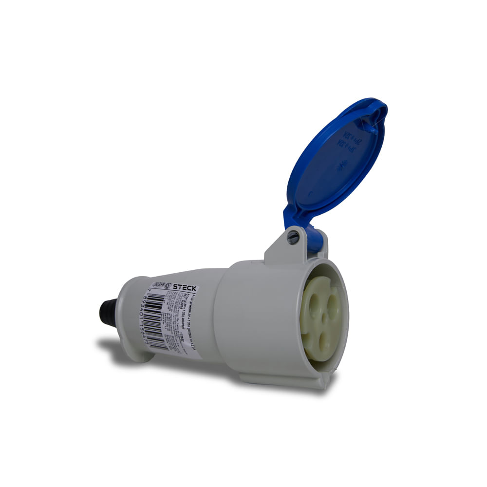 Acoplamento 2P+T 32A 220/240V N-3256 Azul 6H Ip44 Newkon Steck | ANDRA