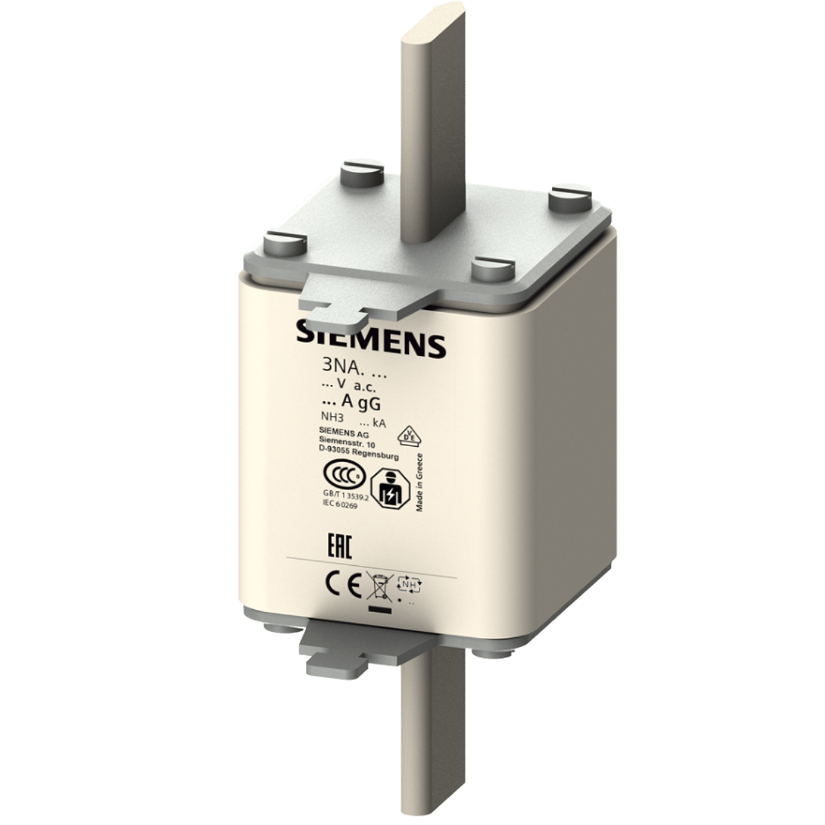 セミナリス Fusível NH 03 400A 500V Retardado 3NA3360 Siemens | ANDRA