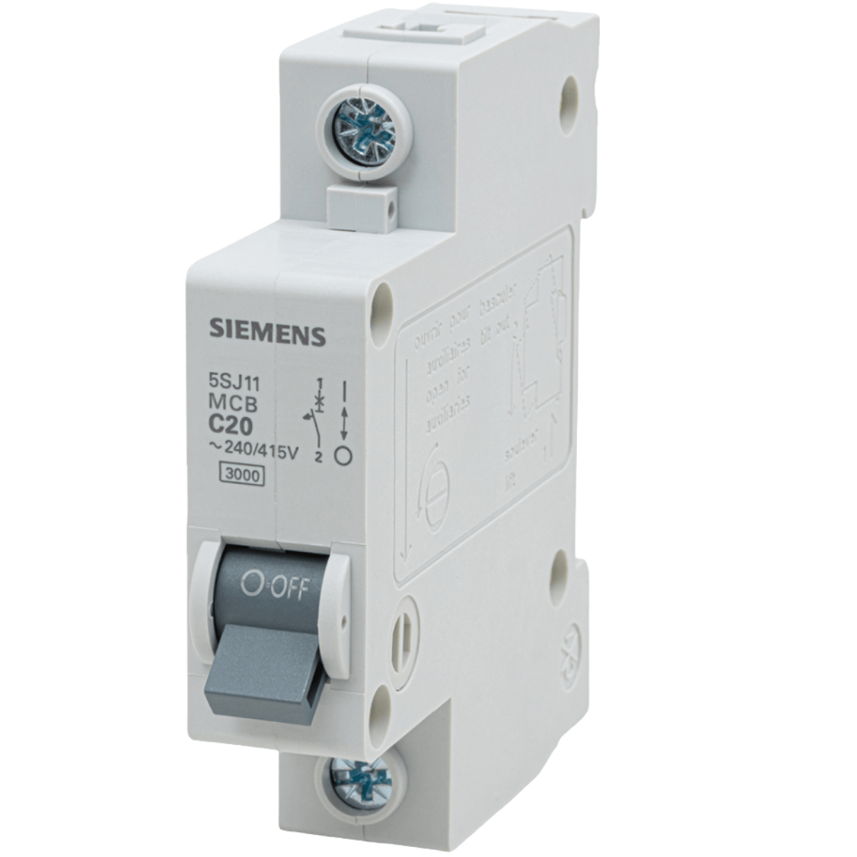 Disjuntor 1P 20A Curva C 3Ka 380V 5SJ1 5SJ11207MB Siemens | ANDRA
