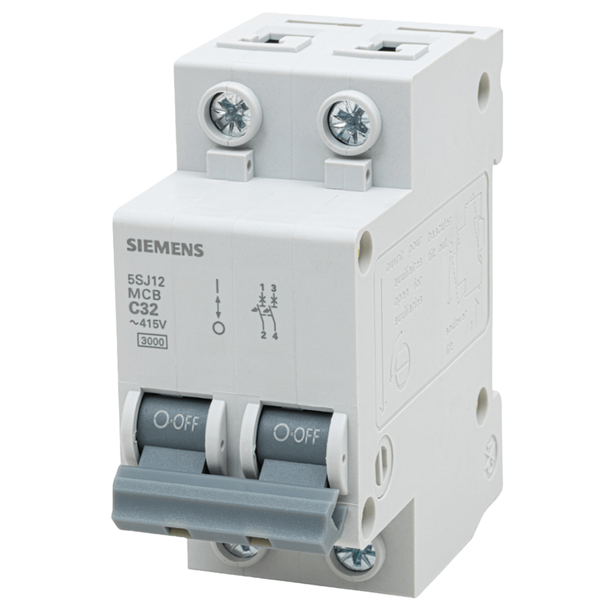 Disjuntor 2P 32A Curva C 3Ka 480V 5SJ1 5SJ12327MB Siemens | ANDRA