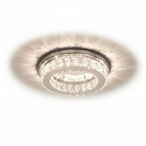 Plafon de Led Redondo 11W 3000K 30CM Bivolt Cromado Dna