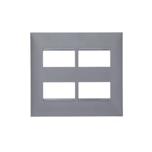 Placa 4X4 Para 4 Módulos Separados Cinza Pial Plus+