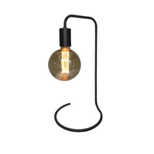 Luminária de Mesa Para 1 Lâmpada E-27 Alumínio Preto 2401PR Luminoide Pipe Ty