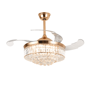 Ventilador de Teto Led 3000/4000/6500K 60W Dourado OPS88361 Air Cristal Opus