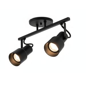 Spot de Sobrepor Para 2 Lâmpadas E-27 PAR20 Preto 00102TRPR Trilhos Focus Ty