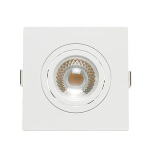 Spot De Embutir Quadrada Para 1 Lâmpada Dicróica Gu10 Branca Face Saveenergy