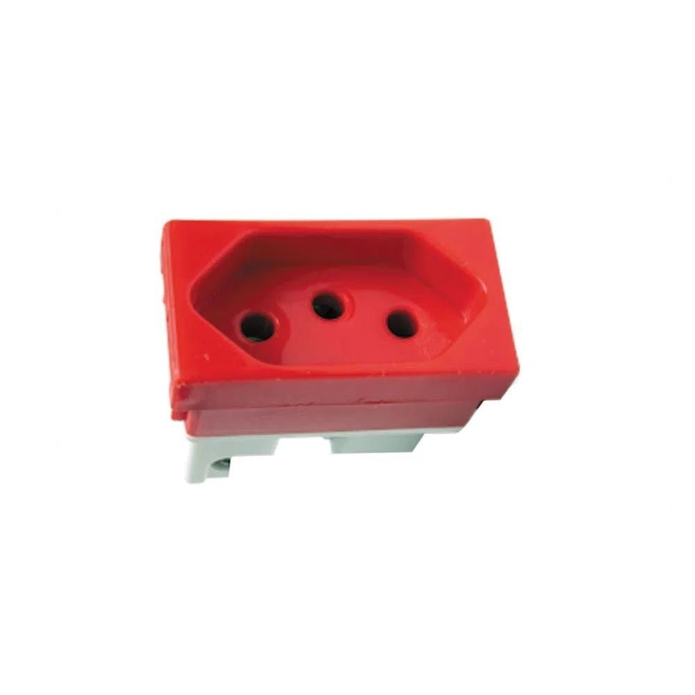Módulo Tomada 2P+T 20A-250V Pb Vermelho Stella Steck| ANDRA